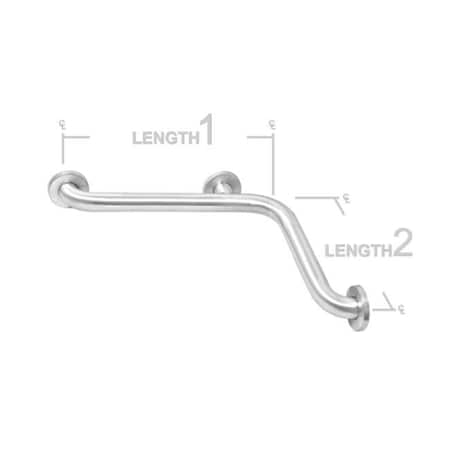 Ajw AJW UG3-G3016 30 X 16 In. Concealed Snap Flange Grab Bar - Configuration G UG3-G3016